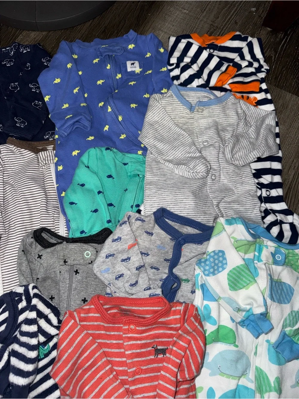 Baby Boy Newborn Long Sleeve Footie PJs Lot